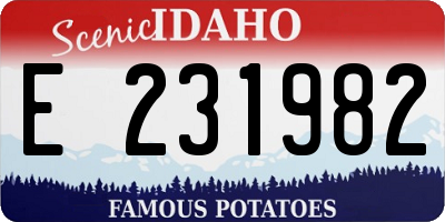 ID license plate E231982