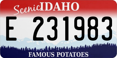 ID license plate E231983