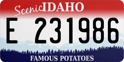 ID license plate E231986
