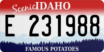 ID license plate E231988