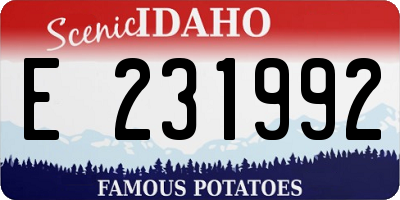 ID license plate E231992