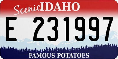 ID license plate E231997