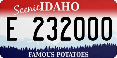 ID license plate E232000