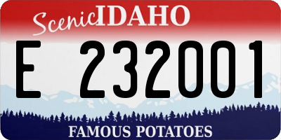 ID license plate E232001