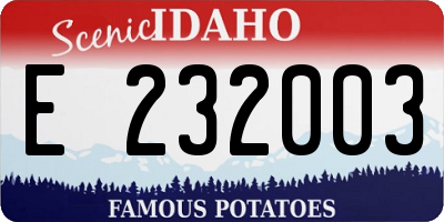 ID license plate E232003