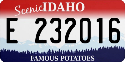ID license plate E232016