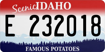 ID license plate E232018