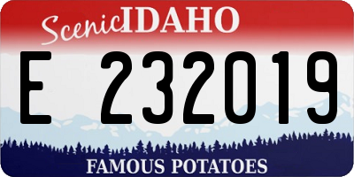ID license plate E232019