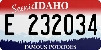 ID license plate E232034