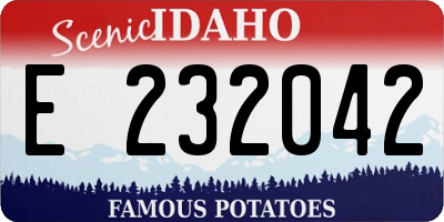 ID license plate E232042