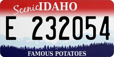 ID license plate E232054