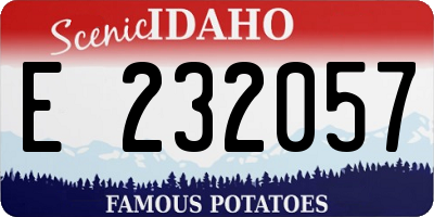 ID license plate E232057