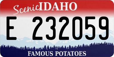 ID license plate E232059