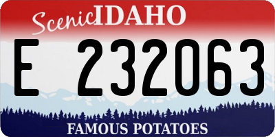 ID license plate E232063