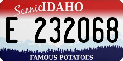 ID license plate E232068
