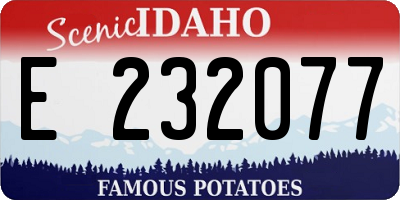 ID license plate E232077