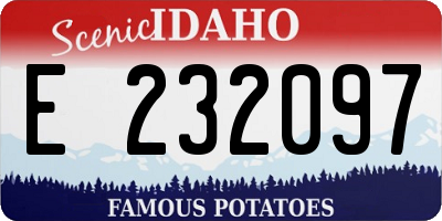 ID license plate E232097