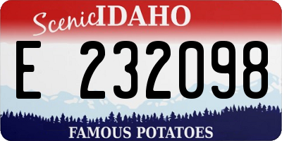 ID license plate E232098
