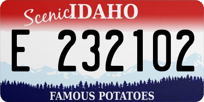 ID license plate E232102