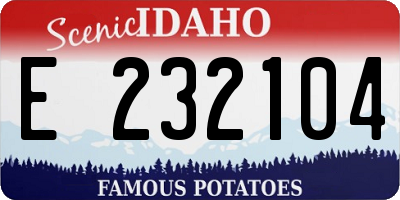 ID license plate E232104