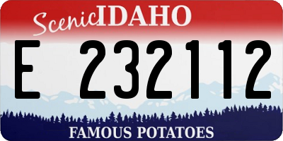 ID license plate E232112