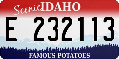 ID license plate E232113