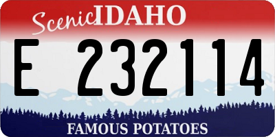 ID license plate E232114