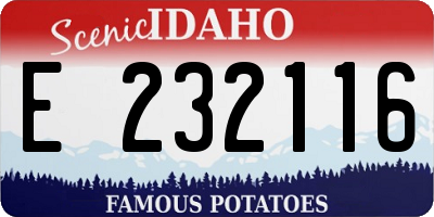 ID license plate E232116