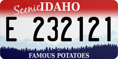 ID license plate E232121