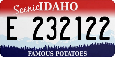 ID license plate E232122