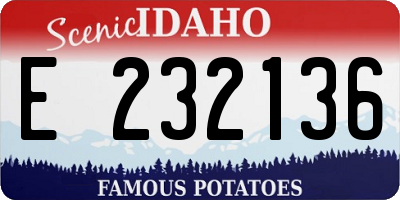ID license plate E232136