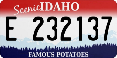 ID license plate E232137