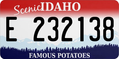 ID license plate E232138