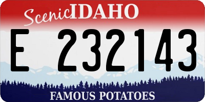 ID license plate E232143