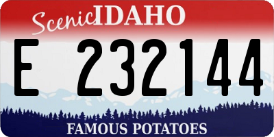 ID license plate E232144