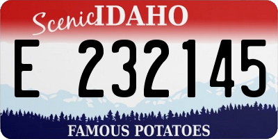 ID license plate E232145