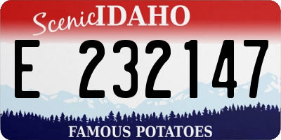ID license plate E232147