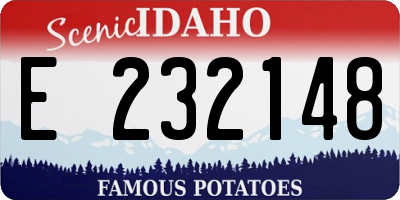 ID license plate E232148