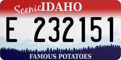 ID license plate E232151
