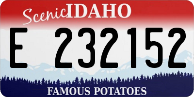ID license plate E232152