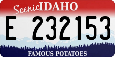 ID license plate E232153