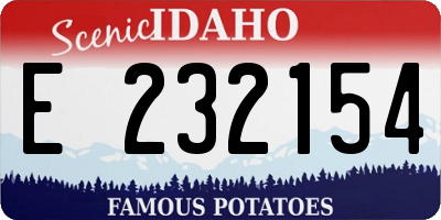 ID license plate E232154