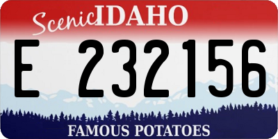 ID license plate E232156