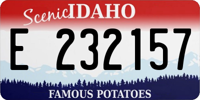 ID license plate E232157