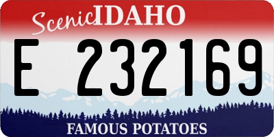 ID license plate E232169