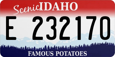 ID license plate E232170