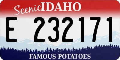 ID license plate E232171