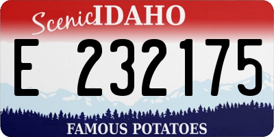 ID license plate E232175