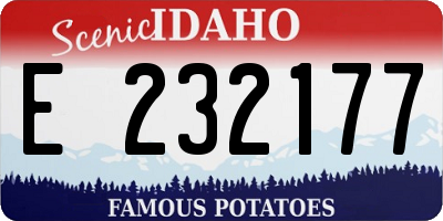 ID license plate E232177