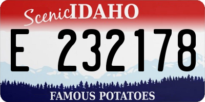 ID license plate E232178